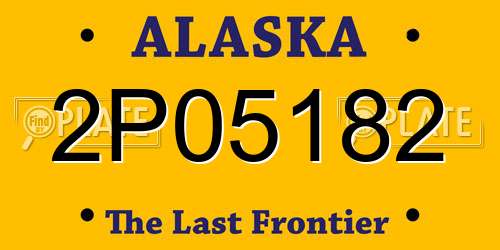 2P05182 Alaska License Plate