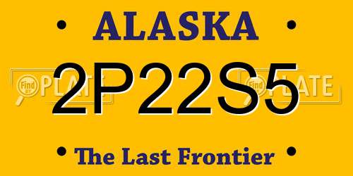 2P22S5 Alaska License Plate