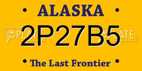 2P27B5 Alaska License Plate