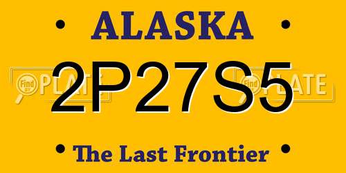 2P27S5 Alaska License Plate