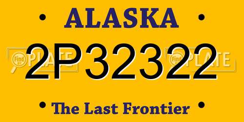 2P32322 Alaska License Plate