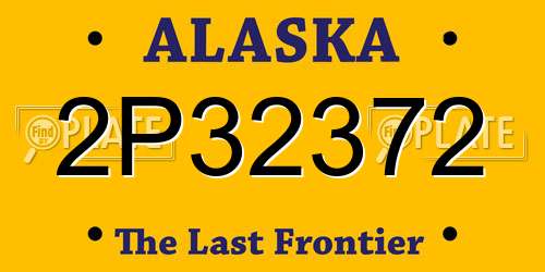 2P32372 Alaska License Plate