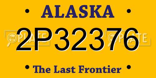 2P32376 Alaska License Plate