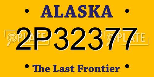 2P32377 Alaska License Plate