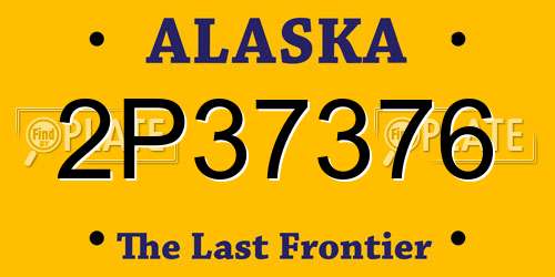 2P37376 Alaska License Plate