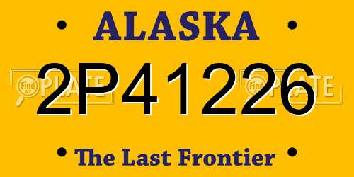 2P41226 Alaska License Plate