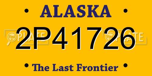 2P41726 Alaska License Plate
