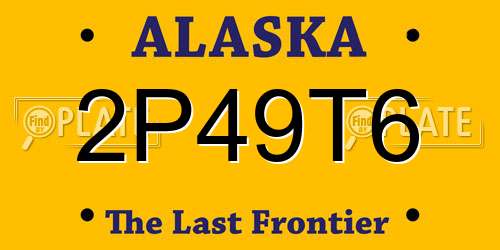 2P49T6 Alaska License Plate