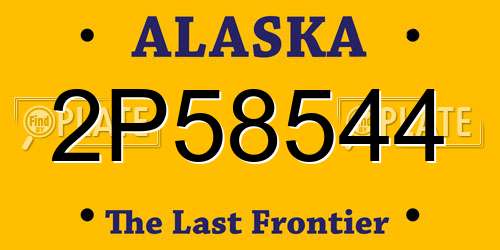 2P58544 Alaska License Plate