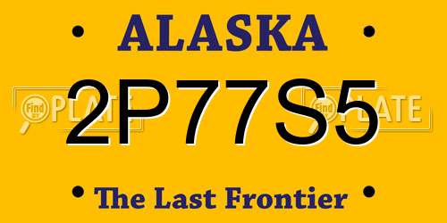 2P77S5 Alaska License Plate