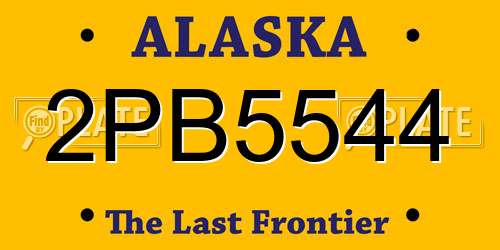 2PB5544 Alaska License Plate