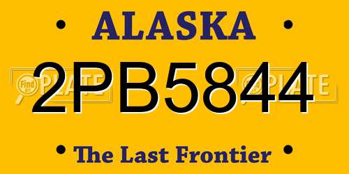 2PB5844 Alaska License Plate