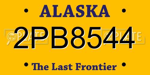 2PB8544 Alaska License Plate