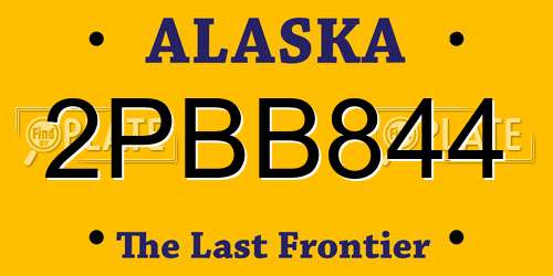 2PBB844 Alaska License Plate