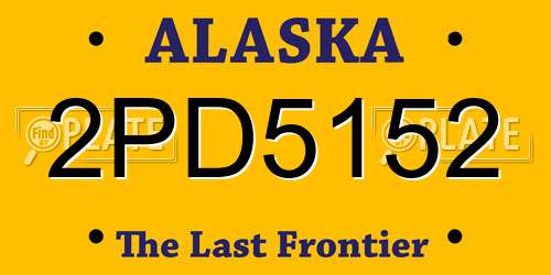 2PD5152 Alaska License Plate