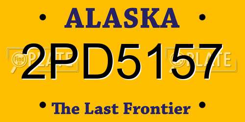 2PD5157 Alaska License Plate