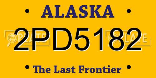 2PD5182 Alaska License Plate