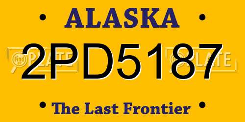 2PD5187 Alaska License Plate