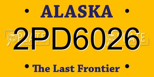2PD6026 Alaska License Plate