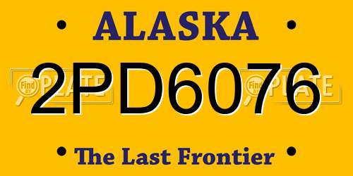 2PD6076 Alaska License Plate
