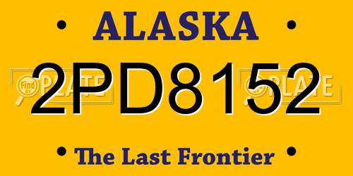 2PD8152 Alaska License Plate