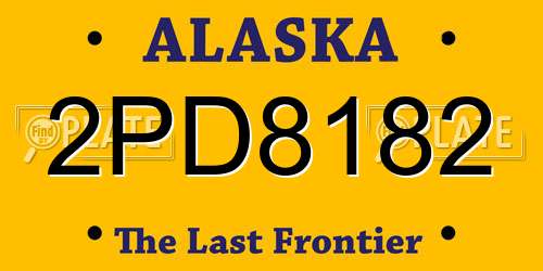 2PD8182 Alaska License Plate