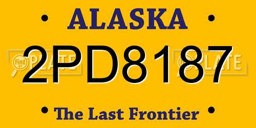 2PD8187 Alaska License Plate