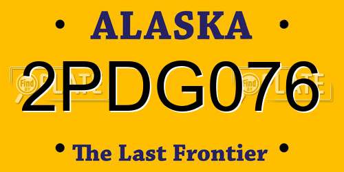 2PDG076 Alaska License Plate