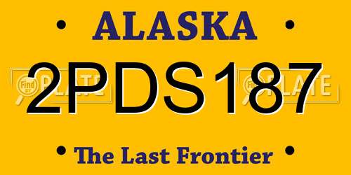 2PDS187 Alaska License Plate