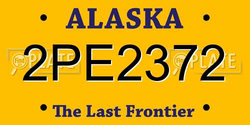 2PE2372 Alaska License Plate