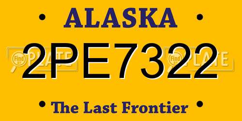 2PE7322 Alaska License Plate