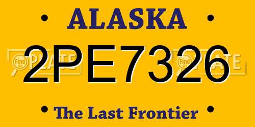 2PE7326 Alaska License Plate
