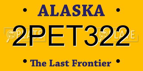 2PET322 Alaska License Plate