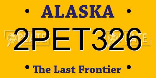 2PET326 Alaska License Plate