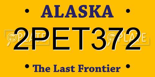 2PET372 Alaska License Plate