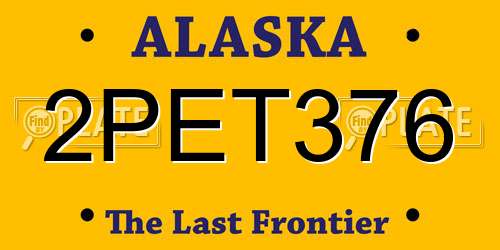 2PET376 Alaska License Plate