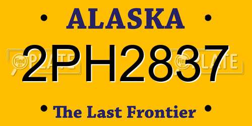 2PH2837 Alaska License Plate