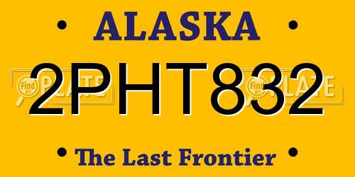 2PHT832 Alaska License Plate