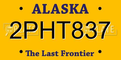 2PHT837 Alaska License Plate