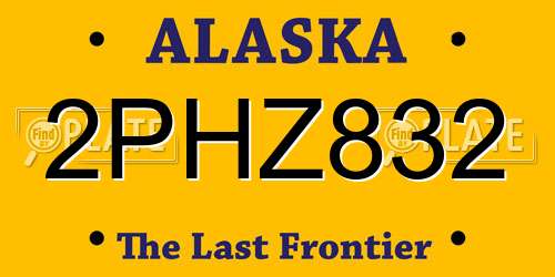 2PHZ832 Alaska License Plate