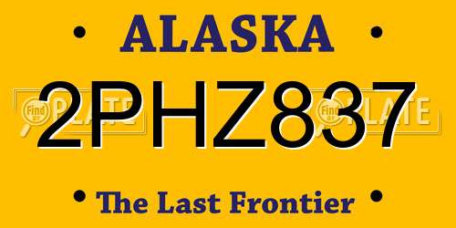 2PHZ837 Alaska License Plate