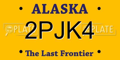 2PJK4 Alaska License Plate