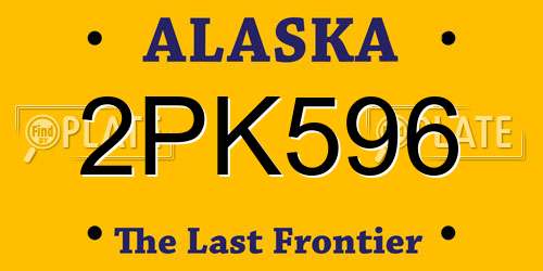 2PK596 Alaska License Plate