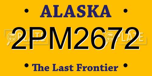 2PM2672 Alaska License Plate