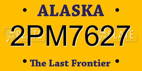 2PM7627 Alaska License Plate