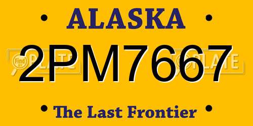 2PM7667 Alaska License Plate