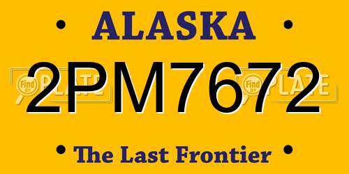 2PM7672 Alaska License Plate