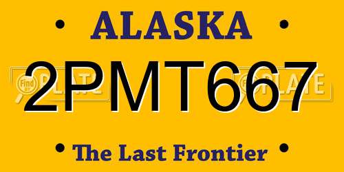 2PMT667 Alaska License Plate