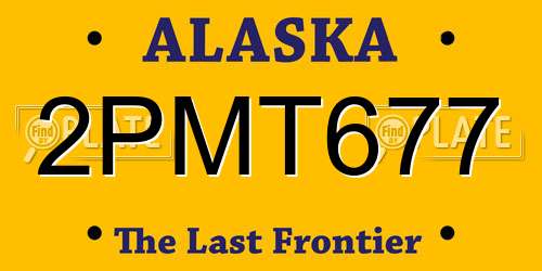 2PMT677 Alaska License Plate