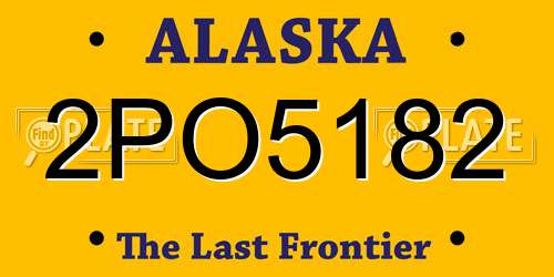 2PO5182 Alaska License Plate